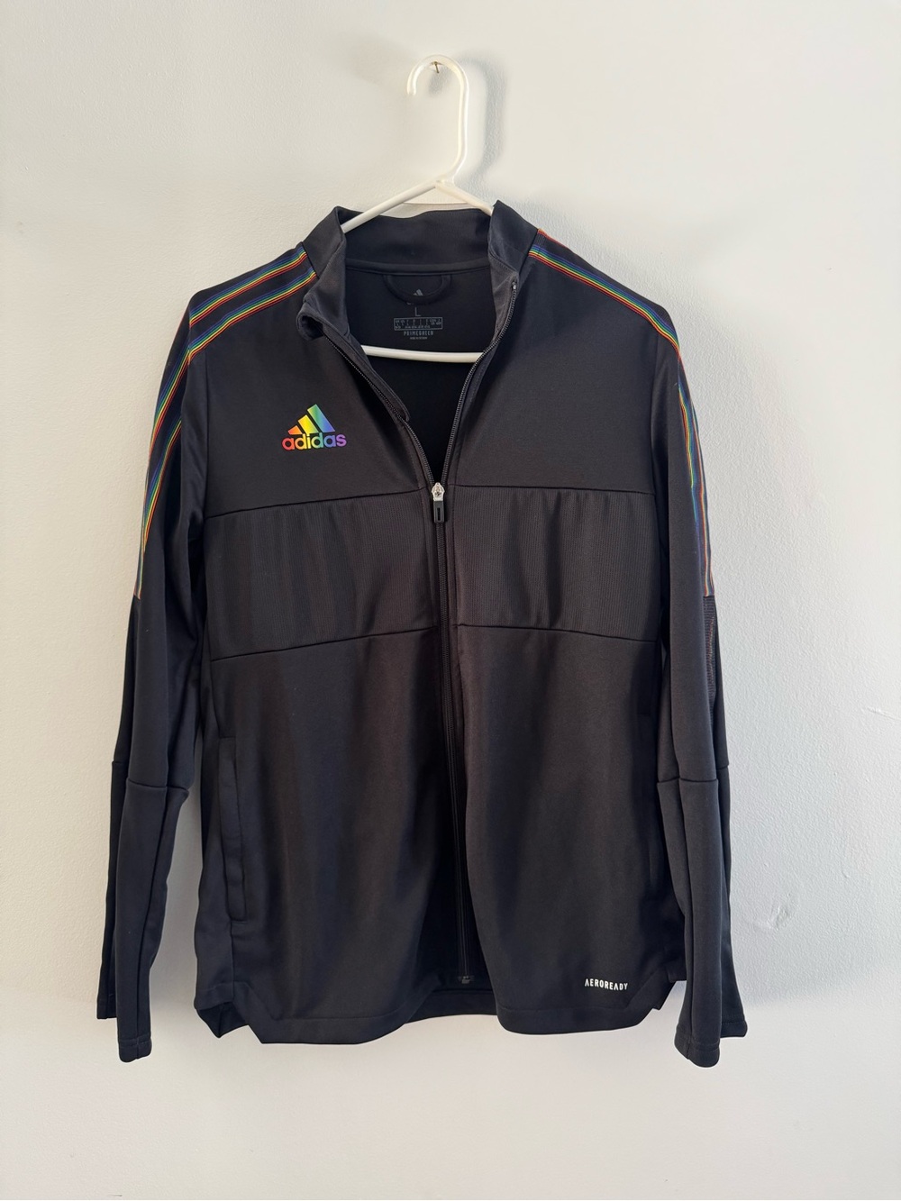 Adidas Black Lightweight Full-Zip Special Pride Edition. Sz: L